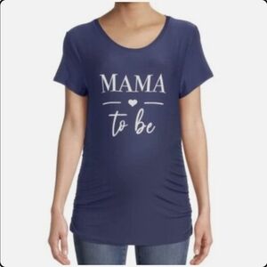Time and Tru NEW Navy "Mama To Be" Maternity Fitted Graphic Tee - XL